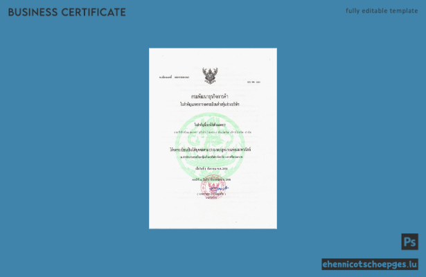 Beispiel einer thailändischen Registrierungsbescheinigung (Vorschau)